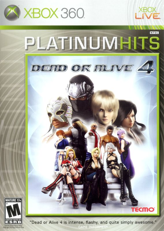 Front Cover for Dead or Alive 4 (Xbox 360) (Platinum Hits release)