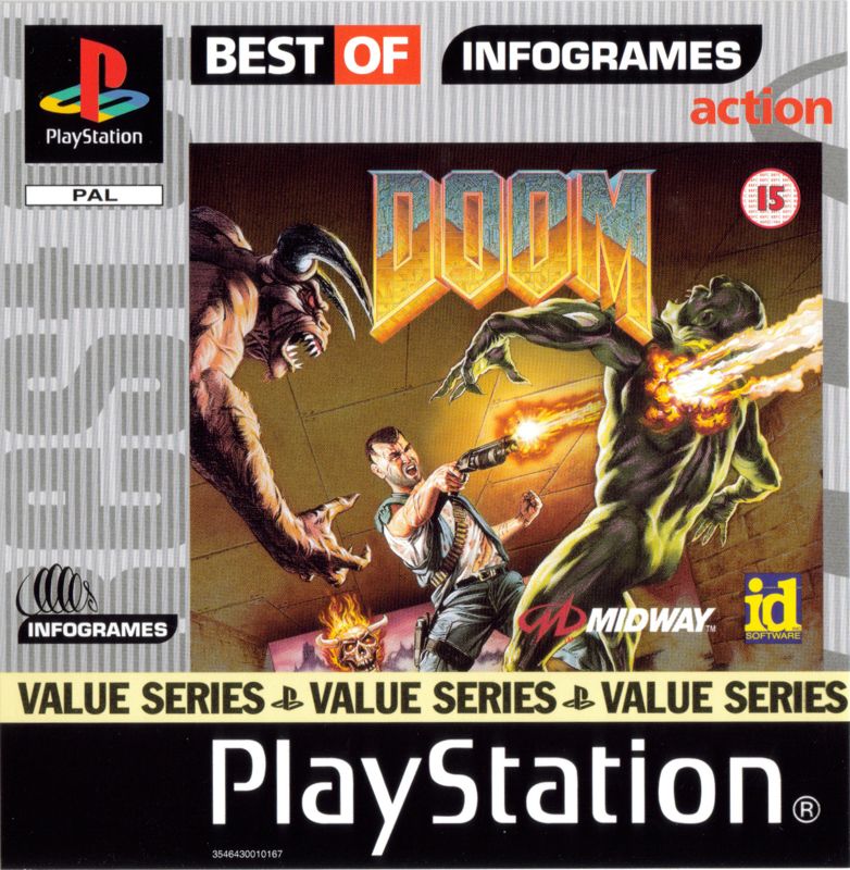 Front Cover for Doom (PlayStation) (Best of Infogrames Action Value Series budget release)