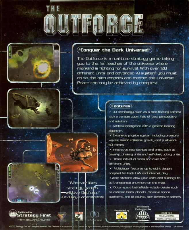 Back Cover for The Outforce (Windows)