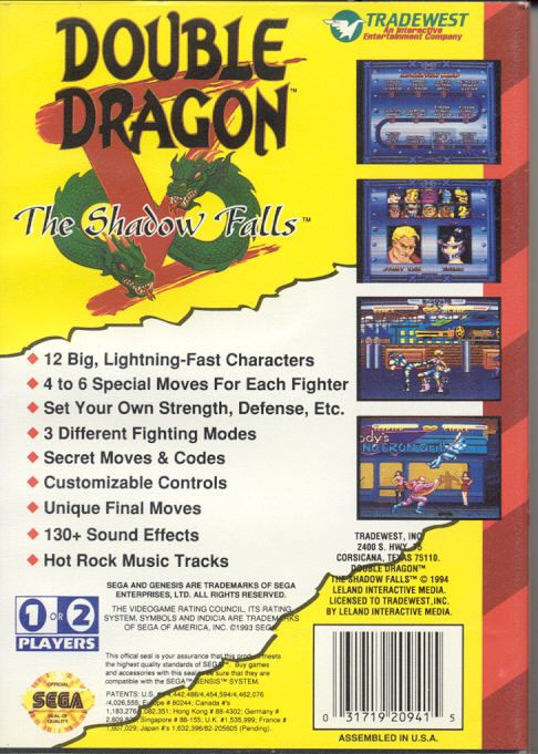 Double Dragon cover or packaging material - MobyGames