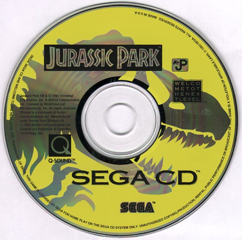 Media for Jurassic Park (SEGA CD)