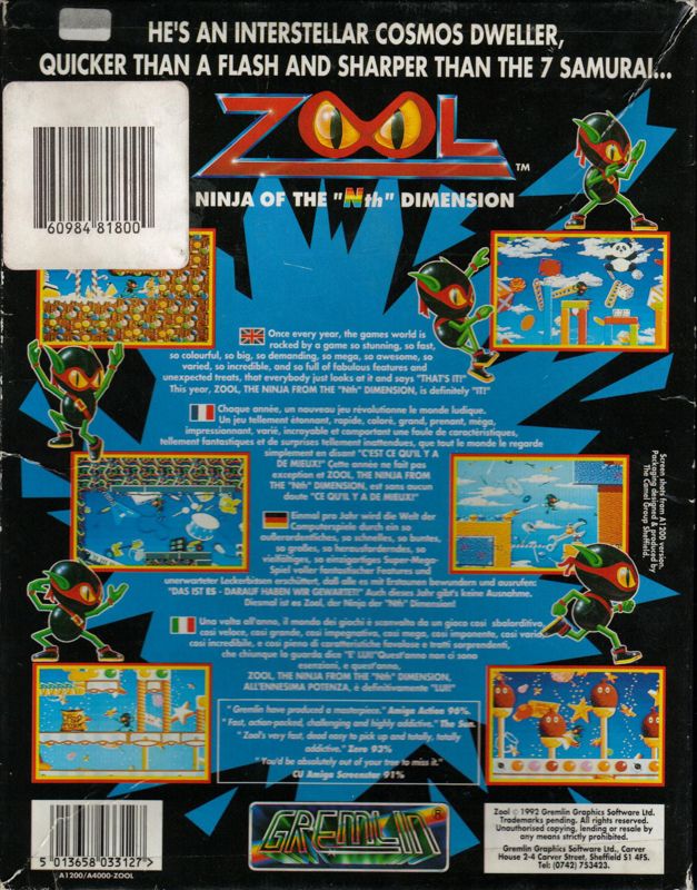 Zool cover or packaging material - MobyGames