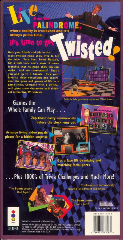 Back Cover for Twisted: The Game Show (3DO)