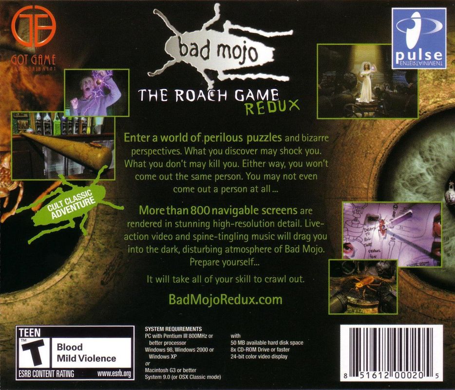 Other for Bad Mojo: Redux (Macintosh and Windows): Jewel Case - Back