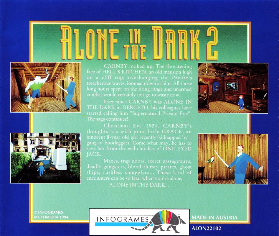 Other for Alone in the Dark: The Trilogy 1+2+3 (DOS): Jewel Case - Back - Alone In The Dark 2
