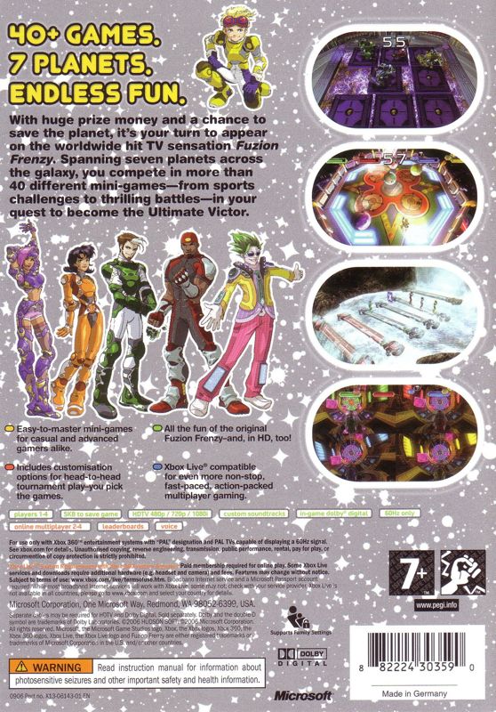 Back Cover for Fuzion Frenzy 2 (Xbox 360)