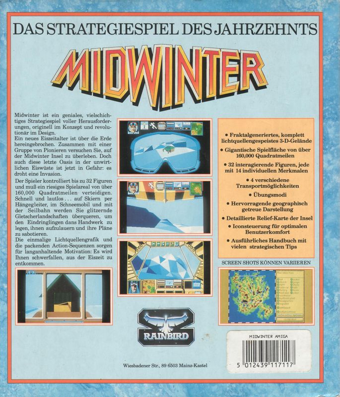 Back Cover for Midwinter (Amiga)