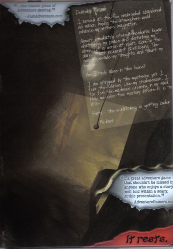 Inside Cover for Scratches (Director's Cut) (Windows): Right Side