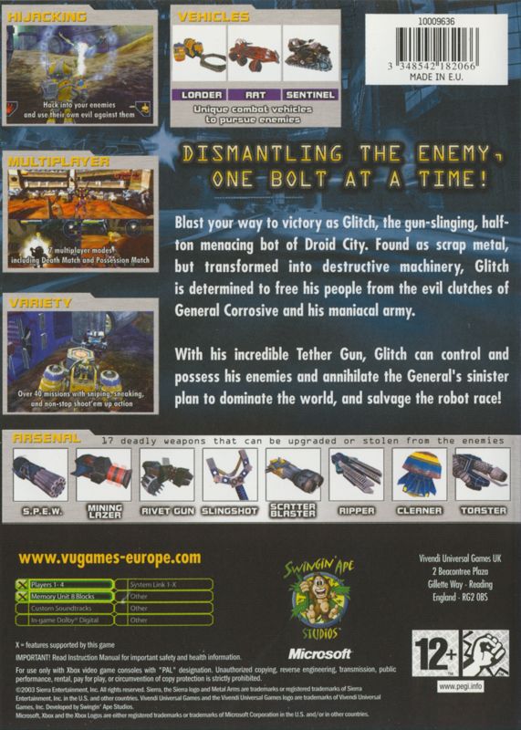 Metal Arms Glitch in the System cover or packaging material MobyGames