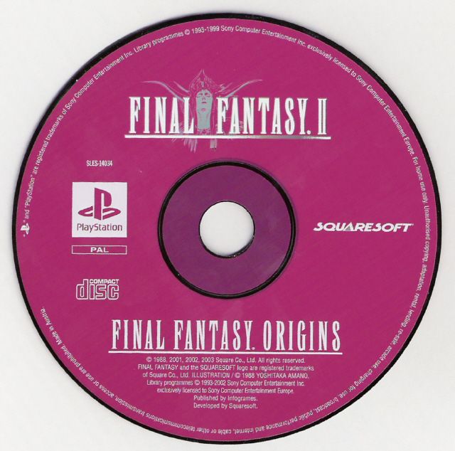 Media for Final Fantasy Origins (PlayStation): Final Fantasy II Disc