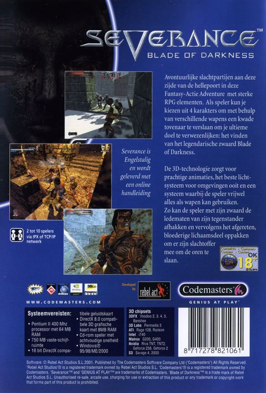 Back Cover for Blade of Darkness (Windows) (The Games Collection release)