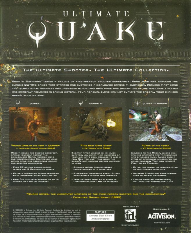 Back Cover for Ultimate Quake (Windows)
