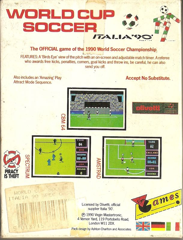 Back Cover for Rick Davis's World Trophy Soccer (ZX Spectrum)