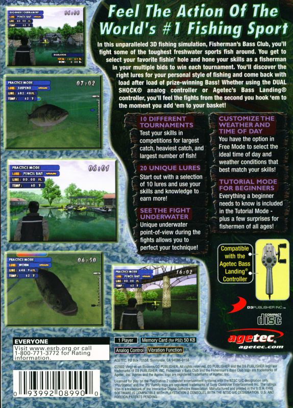 Back Cover for Fisherman's Bass Club (PlayStation 2)