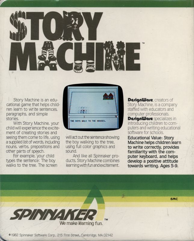 Back Cover for Story Machine (Atari 8-bit)