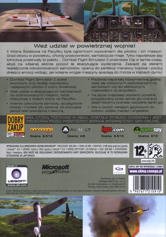 Back Cover for Microsoft Combat Flight Simulator 2: WW II Pacific Theater (Windows) (Kolekcja Klasyki release)