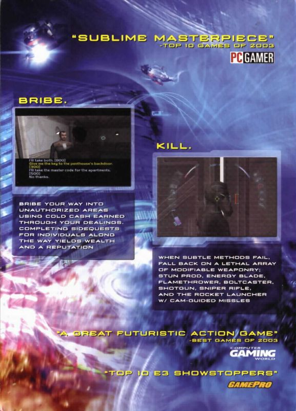 Inside Cover for Deus Ex: Invisible War (Windows): Right Flap