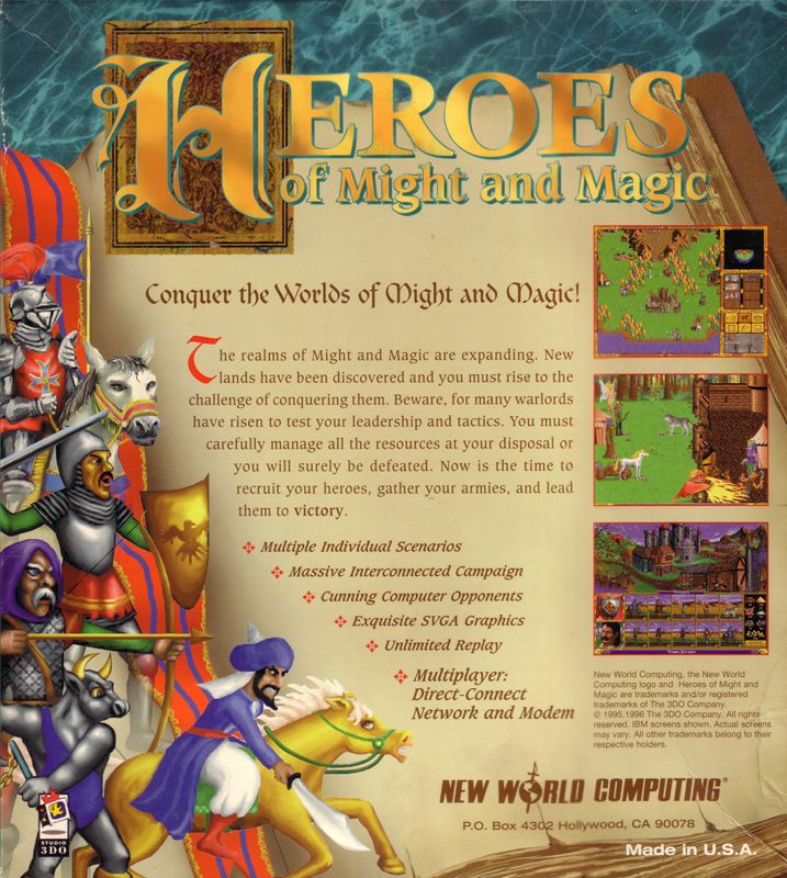 Back Cover for Heroes of Might and Magic (Windows)