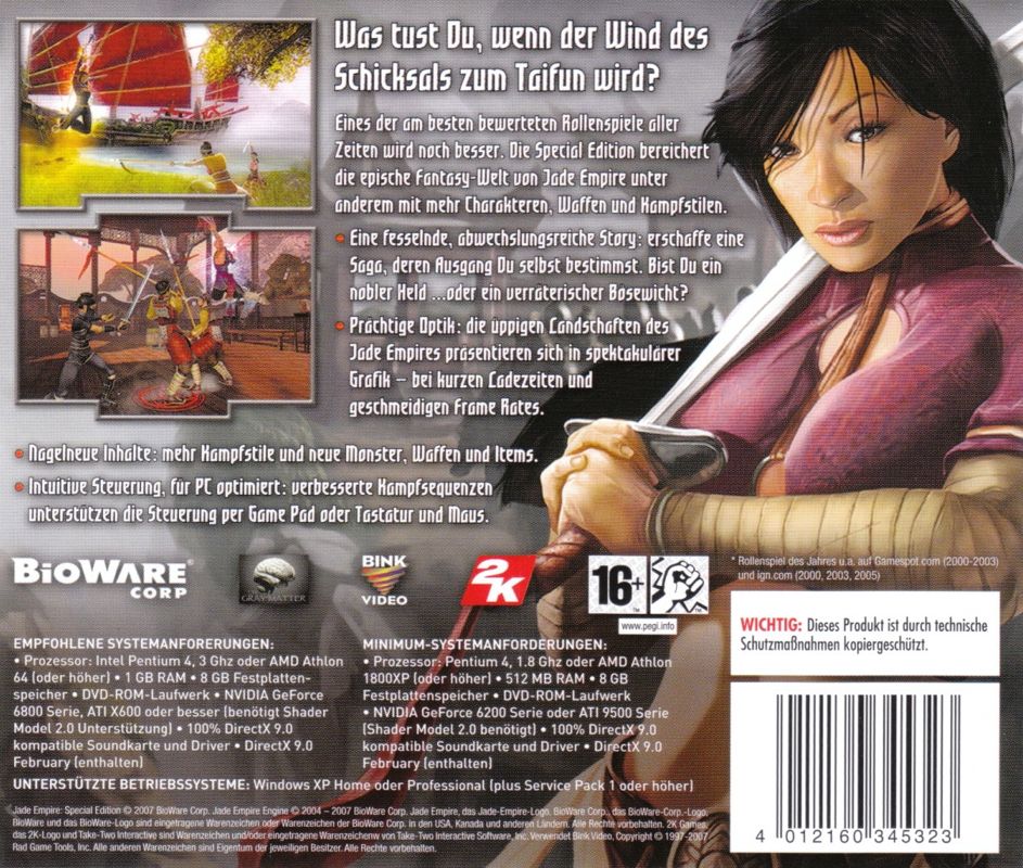 Other for Jade Empire: Special Edition (Windows) (Software Pyramide release): Jewel Case - Back