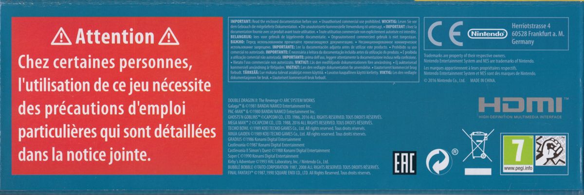 Spine/Sides for Nintendo Entertainment System: NES Classic Edition (Dedicated console) (2nd Release): Bottom