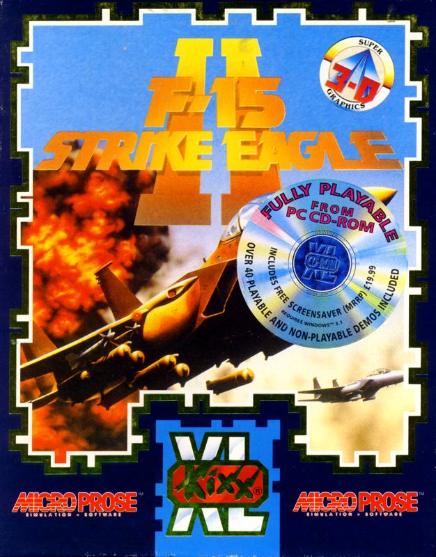 Front Cover for F-15 Strike Eagle II (DOS) (Kixx XL CD-ROM release)