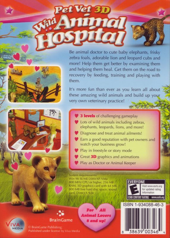 Back Cover for Pet Vet 3D: Wild Animal Hospital (Windows)