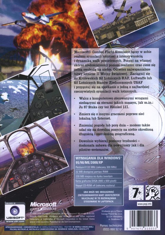 Back Cover for Microsoft Combat Flight Simulator: WWII Europe Series (Windows) (Ubisoft re-release)