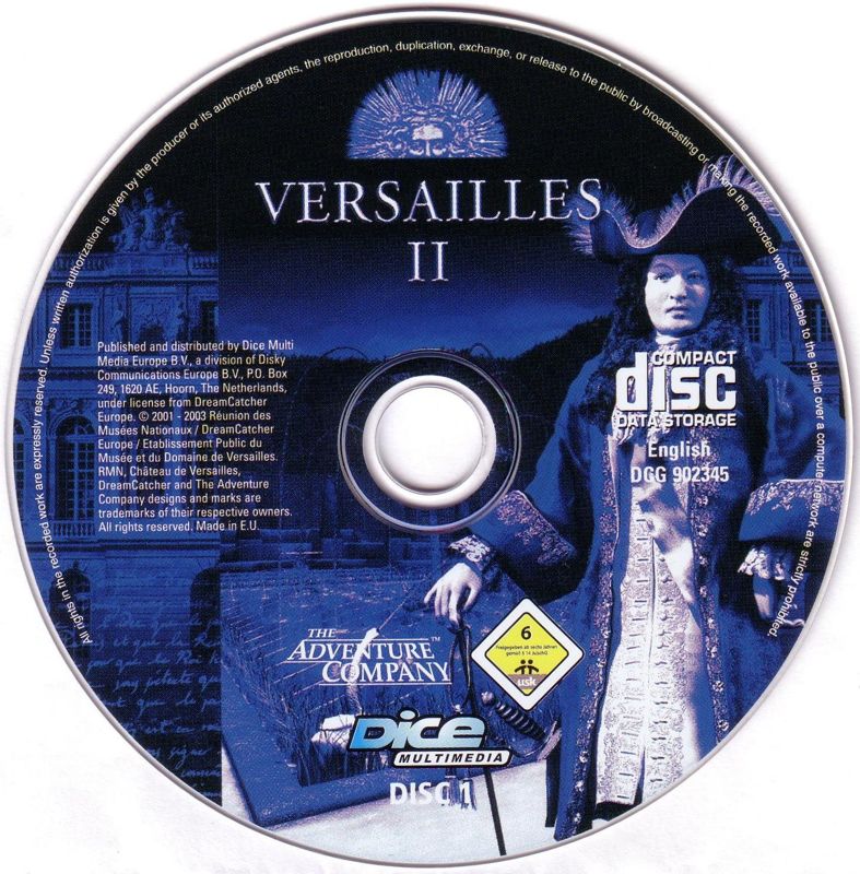 Media for Versailles II: Testament of the King (Windows) (Dice budget release): Disc 1/2