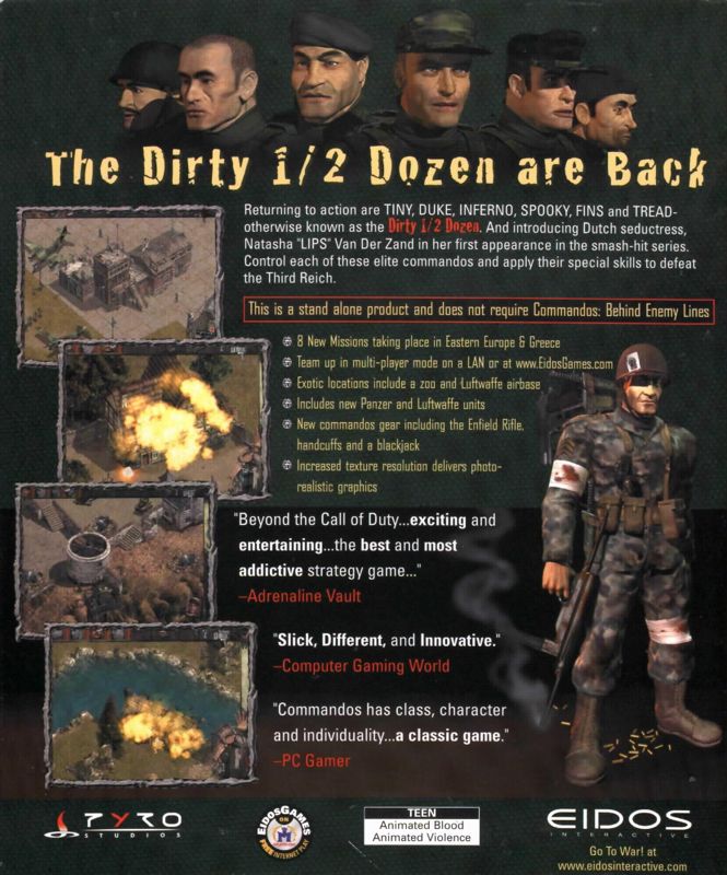 Back Cover for Commandos: Beyond the Call of Duty (Windows)