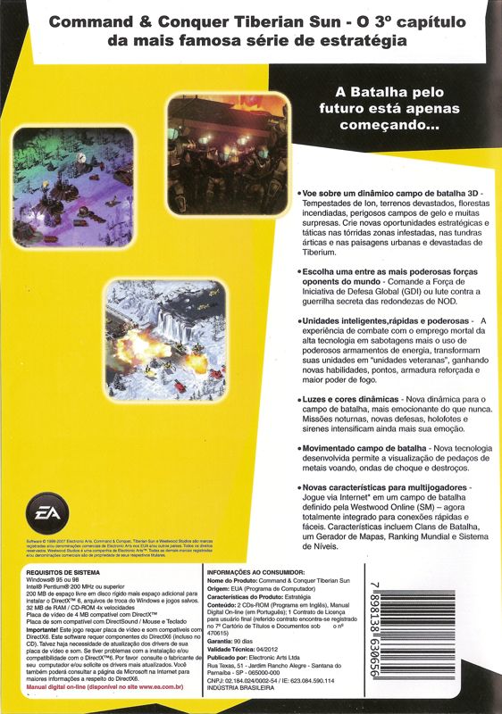 Jeu PC BIG BOX Command & Conquer : Soleil De Tiberium - Version Française, Complet Mais Mauvais état