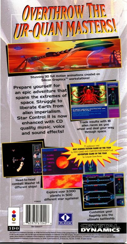 Back Cover for Star Control II (3DO)