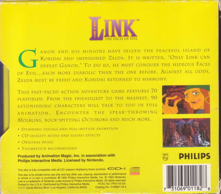 Back Cover for Link: The Faces of Evil (CD-i)