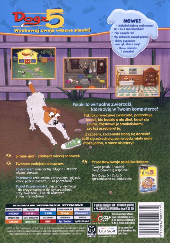 Back Cover for Dogz 5 (Windows)