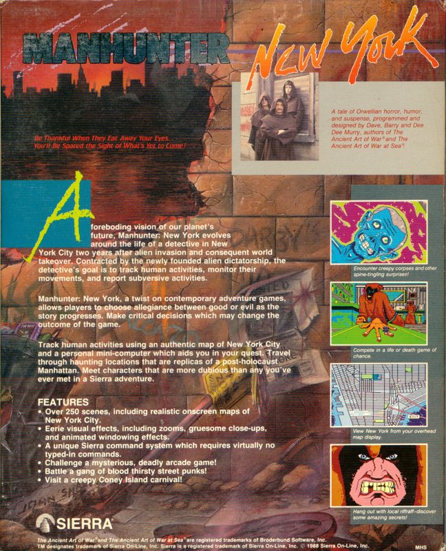 Back Cover for Manhunter: New York (DOS)