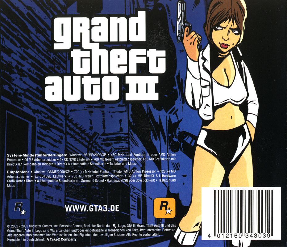 Grand Theft Auto III cover or packaging material - MobyGames