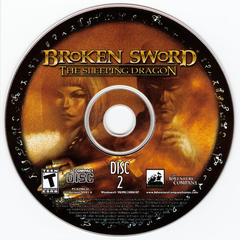 Media for Broken Sword: The Sleeping Dragon (Windows) (Editor's Choice release): Disc 2