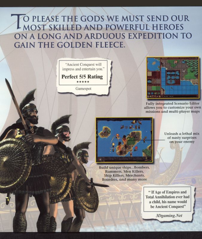 Inside Cover for Ancient Conquest: Quest for the Golden Fleece (Windows): Left Flap