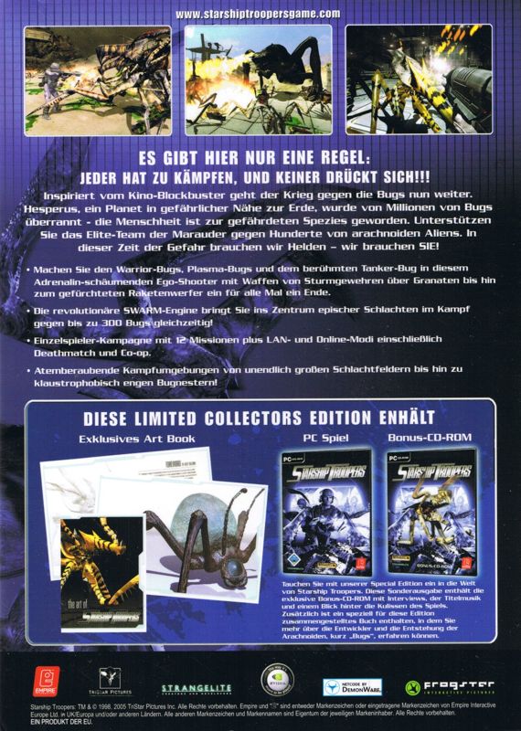 Back Cover for Starship Troopers (Special Edition) (Windows)
