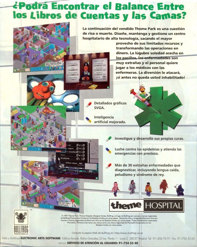 Back Cover for Theme Hospital (DOS and Windows)