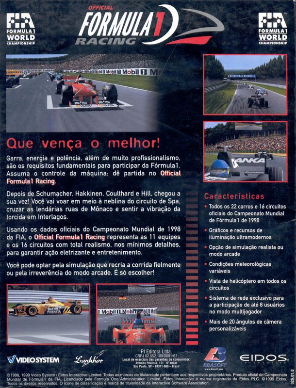 Back Cover for Official Formula 1 Racing (Windows)