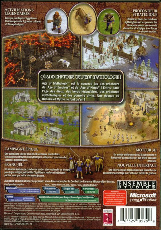 Back Cover for Age of Mythology (Windows)