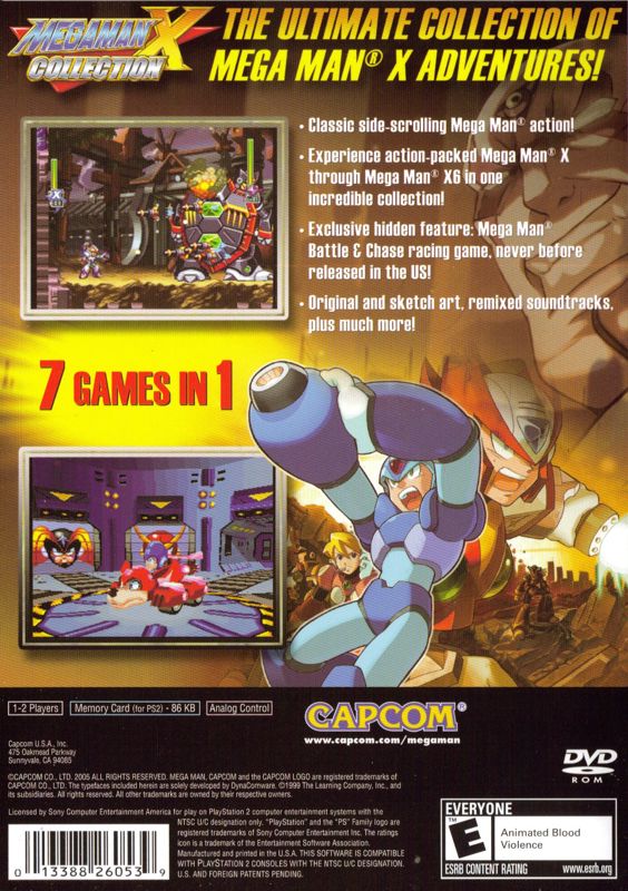 Back Cover for Mega Man X Collection (PlayStation 2)