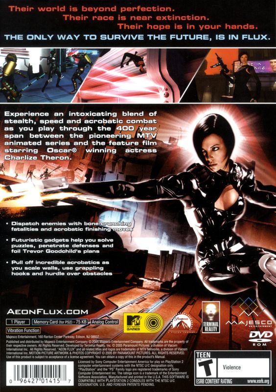 Back Cover for Æon Flux (PlayStation 2)
