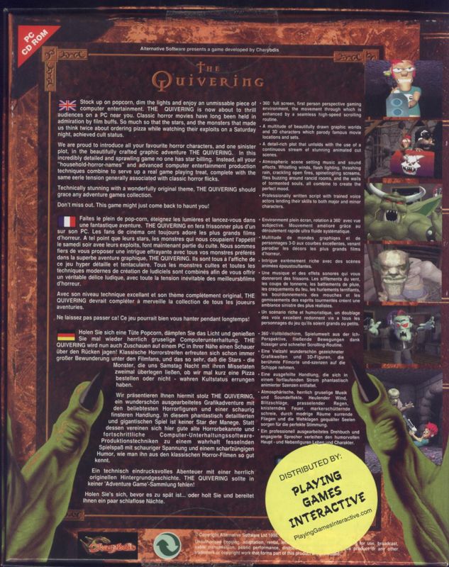 Back Cover for The Quivering (DOS and Windows)