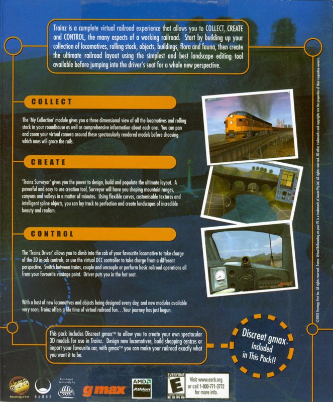 Back Cover for Trainz: Virtual Railroading on your PC (Windows)