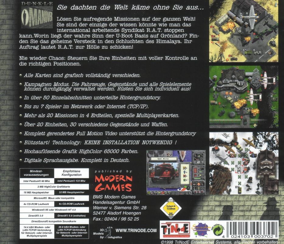 Other for Dunkle Manöver (Windows): Jewel Case - Back