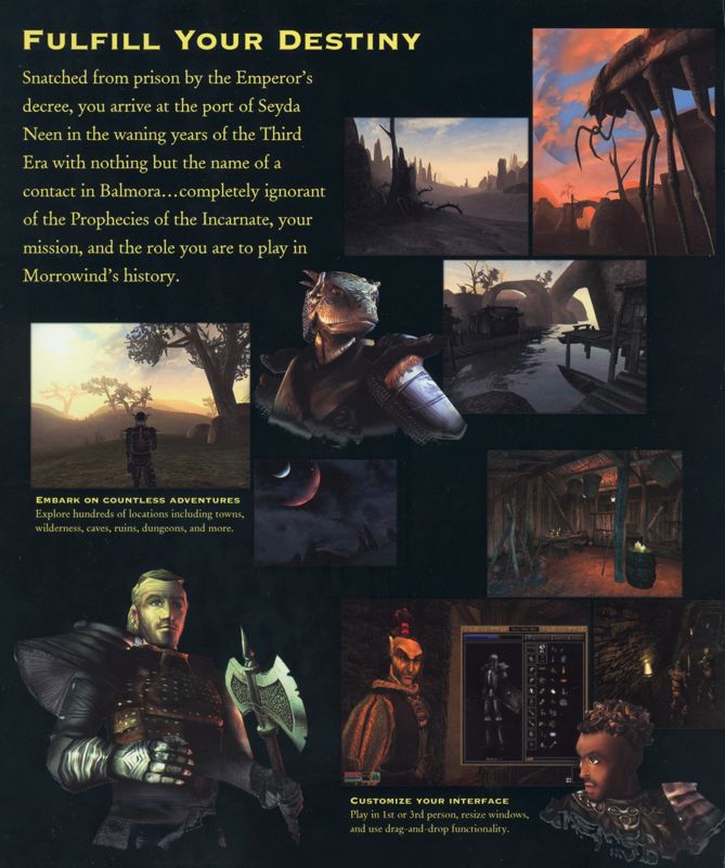 Inside Cover for The Elder Scrolls III: Morrowind (Collector's Edition) (Windows): Left Flap