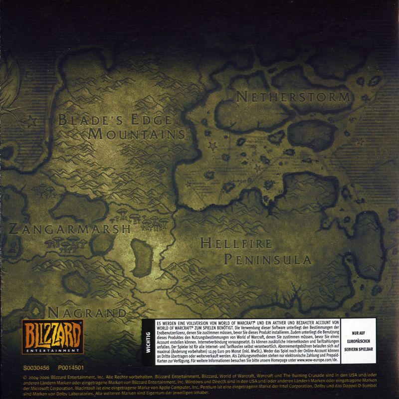 Other for World of WarCraft: The Burning Crusade (Collector's Edition) (Macintosh and Windows): Sleeve (Game DVD) - Back