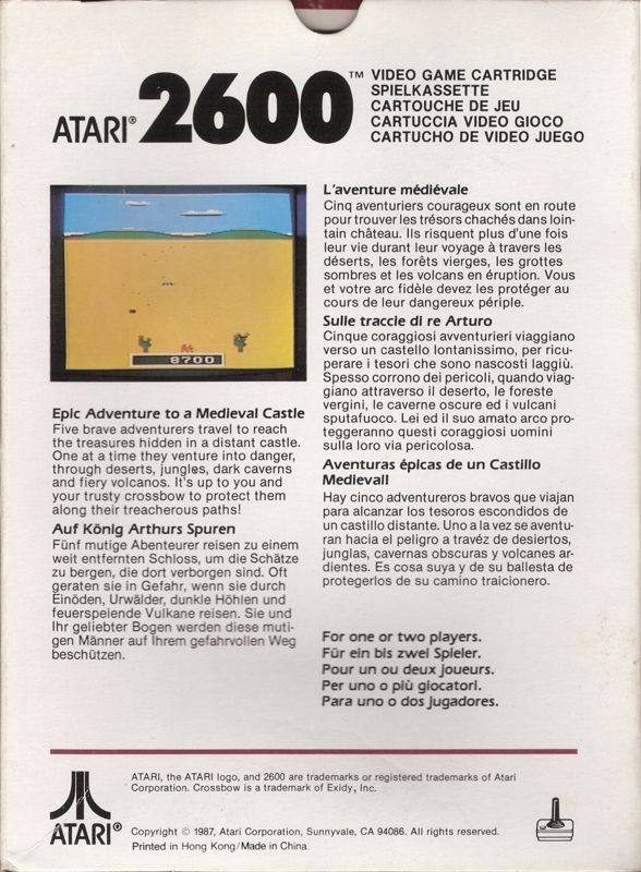 Back Cover for Crossbow (Atari 2600)