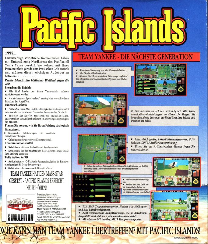 Back Cover for Pacific Islands (DOS)